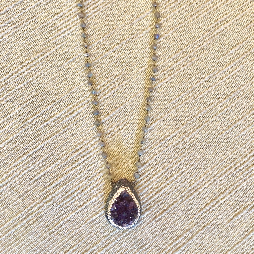 Authentic Amethyst and crystals necklace 💜